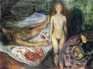 Tod von marat i 1907 Edvard Munch Expressionismus Ölgemälde